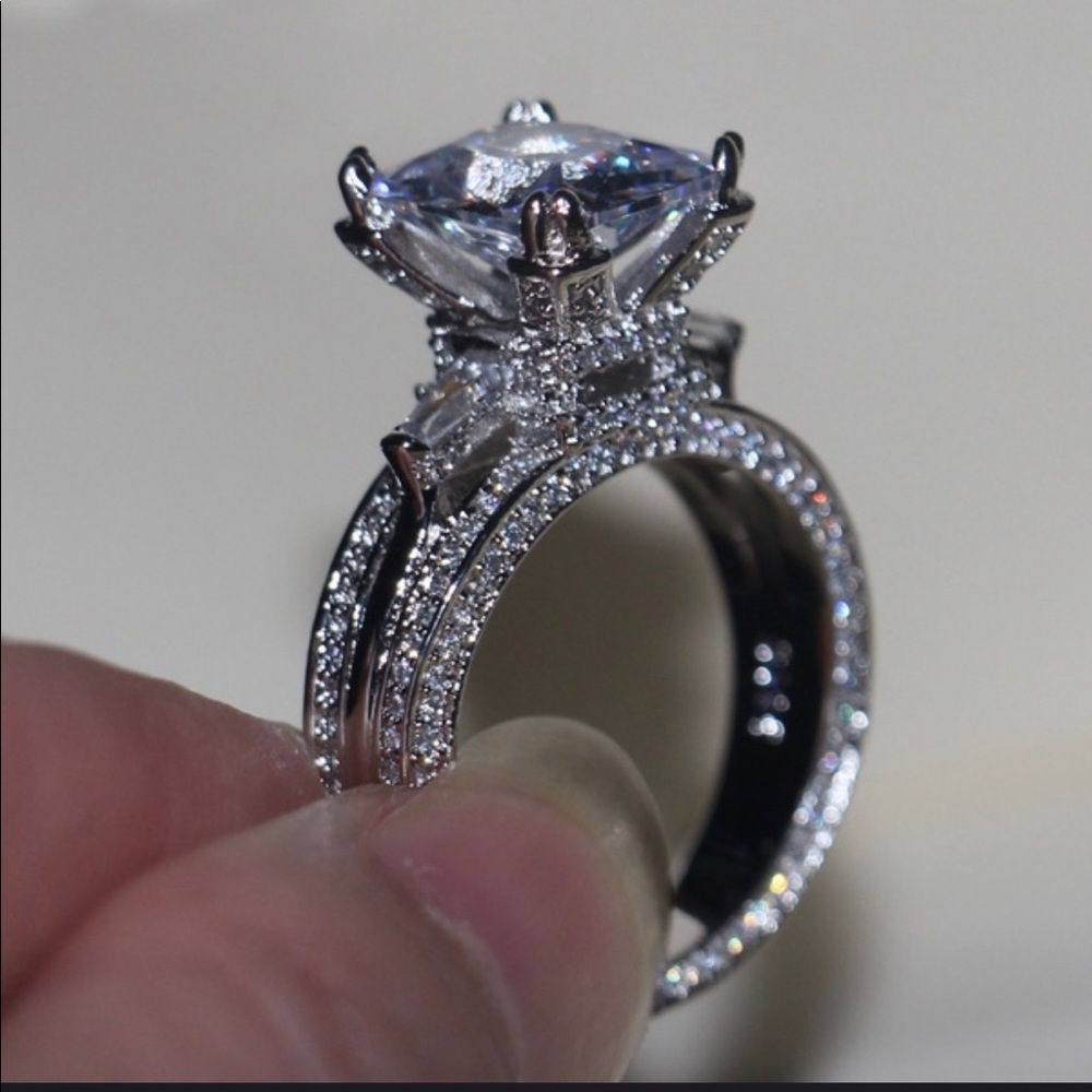 New Wedding Engagement Ring Sterling Silver Size 6